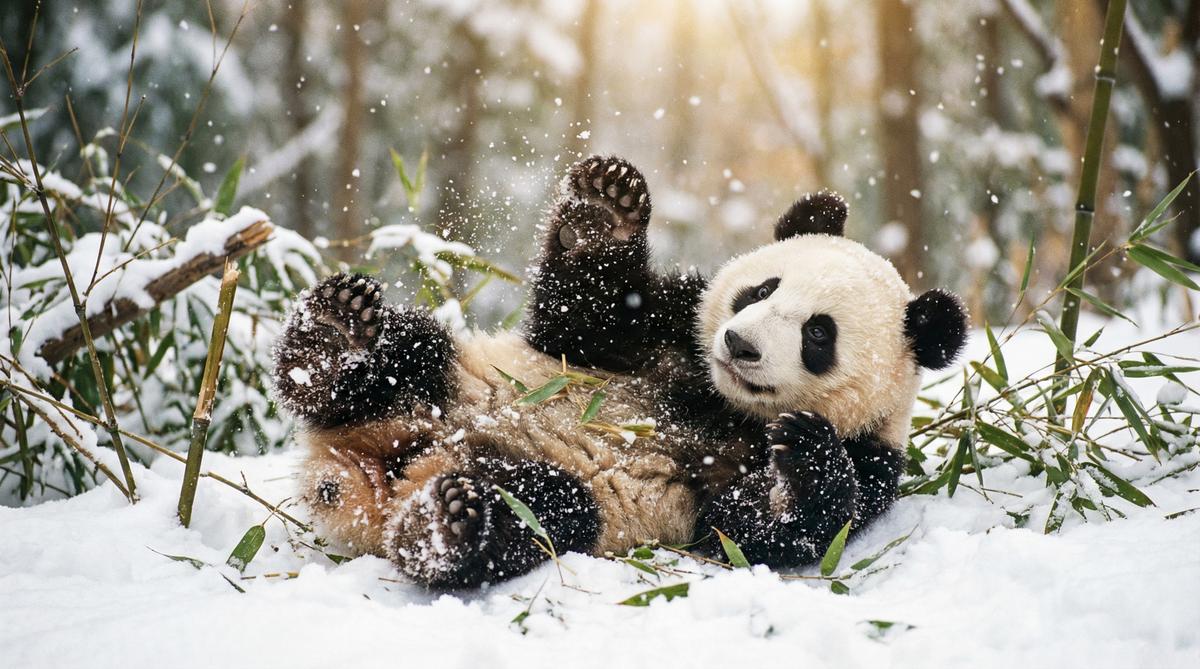 警花熊猫视频 - 大熊猫雪地嬉戏视频在线观看